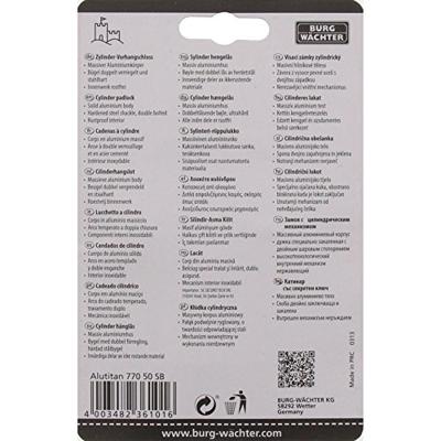 Burg Wächter 36101 Hangslot 50.00 mm Verschillend sluitend Aluminium Sleutelslot