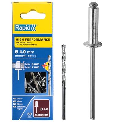 Rapid Blindklinknagels High Performance | Ø4 x 10 mm | Incl. Boor | 50 Stuks - 5001459