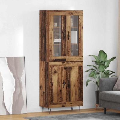 Hoge kast Oud Hout 69,5 x 34 x 180 cm Bewerkt hout