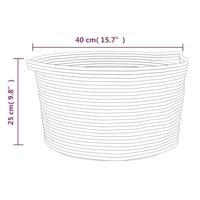 Opbergmand 40x25 cm katoen beige en wit - thumbnail