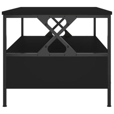 Salontafel 100x51x45 cm bewerkt hout zwart Salontafel 100x51x45 cm bewerkt hout zwart