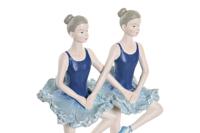 Decoratieve figuren DKD Home Decor Blauw Romantiek Balletdanseres 14 x 7,5 x 21,5 cm - thumbnail