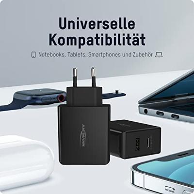 Ansmann Home Charger 247PD USB-oplader 45 W 1x USB-A, 1x USB-C USB PD Zwart Binnen Ansmann Home Charger 247PD USB-oplader 45 W 1x USB-A, 1x USB-C USB PD Zwart Binnen