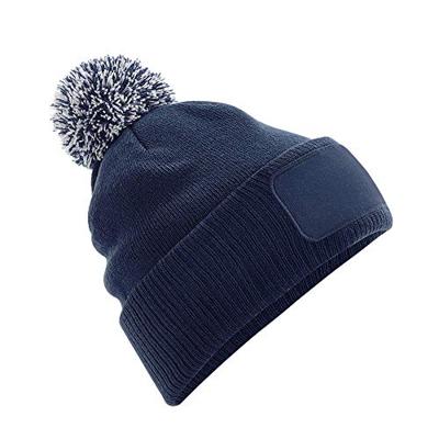 Beechfield CB443 Snowstar® Patch Beanie - French Navy/Light Grey - One Size Beechfield CB443 Snowstar® Patch Beanie - French Navy/Light Grey - One Size