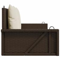 Schommelbank met kussens 119x56x48 cm poly rattan bruin - thumbnail