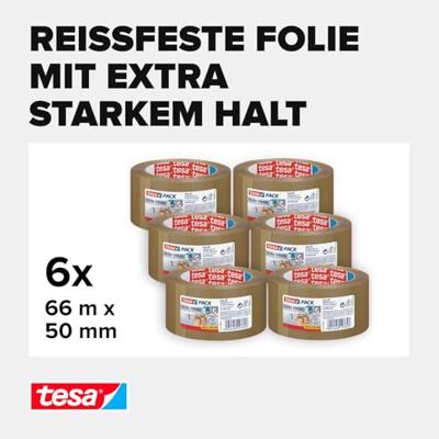 tesa ULTRA STRONG 57177 Pakband Bruin (l x b) 66 m x 50 mm 6 stuk(s)