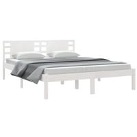 Bedframe massief hout wit 150x200 cm - thumbnail