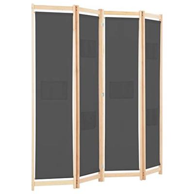 VidaXL Kamerscherm met 4 panelen 160x170x4 cm stof grijs VidaXL Kamerscherm met 4 panelen 160x170x4 cm stof grijs