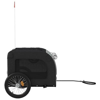 Hondenfietstrailer oxfordstof en ijzer grijs en zwart - thumbnail