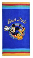 Disney strandlaken Mickey & Pluto junior 70 x 140 cm katoen blauw - thumbnail