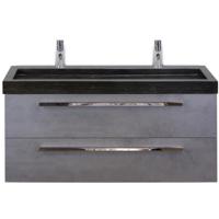 Seville Badmeubelset 120 cm - 2 Laden Beton Antraciet - Wastafel Lucca Enkel - thumbnail