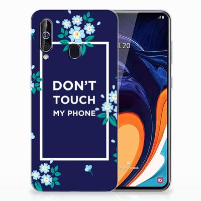 Samsung Galaxy A60 Silicone-hoesje Flowers Blue DTMP Samsung Galaxy A60 Silicone-hoesje Flowers Blue DTMP