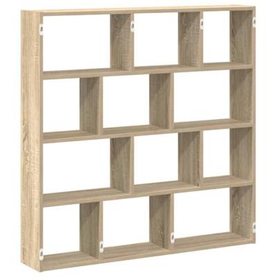 Wandschap kubus 12 vakken bewerkt hout sonoma eikenkleurig