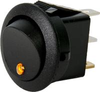 HP tuimelschakelaar rocker switch mini round led yellow - thumbnail