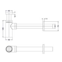 Design Sifon IVY Hoog Model Geborsteld Mat Goud PVD - thumbnail