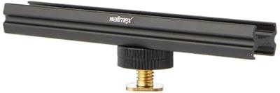 Walimex Blitz-rail verlengrail 15 cm - dubbelzijdige flitsschoenhouder - statief montage voor 1/4 inch schroefdraad - voor Magic Arm, videolamp, microfoons
