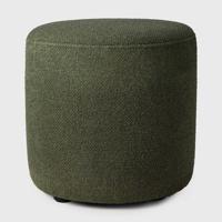 Ethnicraft Poef 'Barrow' 40cm, Structuurstof, kleur Pine Green - thumbnail