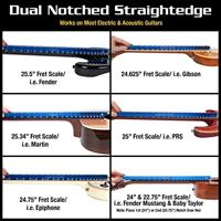 MusicNomad MN821 Tri-Beam 3 &apos;n 1 Dual Notched & Precision Straightedge voor elektrische en akoestische gitaar - thumbnail