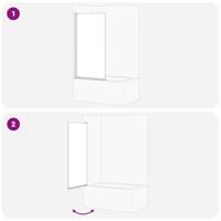 VidaXL Bad douchescreen zwart 68 x 130 cm gehard glas - thumbnail