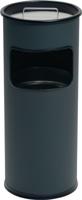 Durable METALL rund 333058 Papierbak 17 l Metaal (Ø x h) 260 mm x 620 mm Antraciet Met asbak 1 stuk(s) - thumbnail