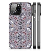 iPhone 14 Pro Max Marmeren Print Telefoonhoesje Flower Tiles - thumbnail