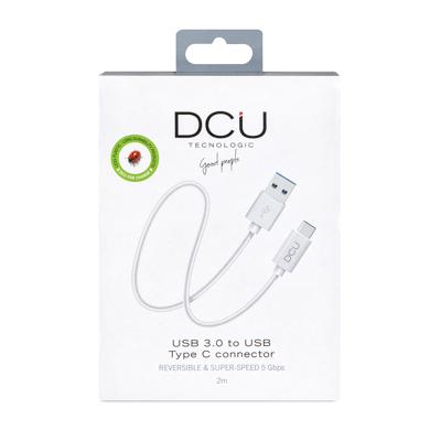 Kabel USB A naar USB C DCU 30402065 Wit - thumbnail