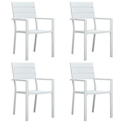 VidaXL Tuinstoelen 4 st hout-look hdpe wit