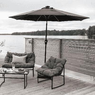 Nohr Parasol 'Bryttany' LED, 270cm, kleur Zwart