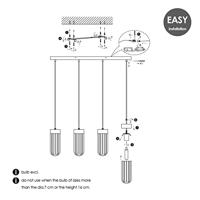 Home sweet home capri hanglamp 4L klein hout/glas - thumbnail