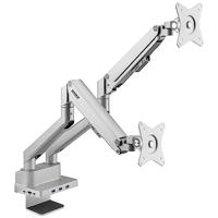 SpeaKa Professional SP-MM-800 2-voudig Monitor-tafelbeugel 43,2 cm (17) - 81,3 cm (32) Geïntegreerd dockingstation, Gasdruktechniek, Kantelbaar, Zwenkbaar - thumbnail