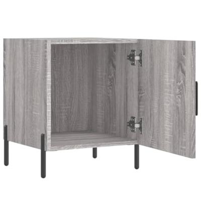 Nachtkastjes 2 st 40x40x50 cm bewerkt hout grijs sonoma eiken