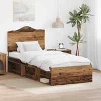 Bedframe met hoofdeinde Oudhout 90 x 200 cm Massief grenenhout - thumbnail