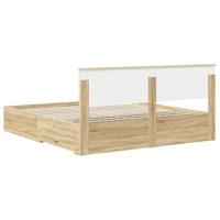 Bedframe met hoofdeinde Sonoma Eiken 180 x 200 cm Bewerkt hout - thumbnail
