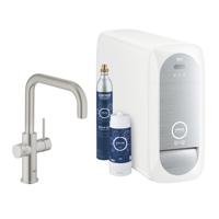 Bruisendwater Keukenkraan GROHE Blue Home Duo Starterkit Chilled en Sparkling Water U Uitloop RVS Look - thumbnail