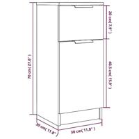 Dressoir 30x30x70 cm bewerkt hout wit - thumbnail