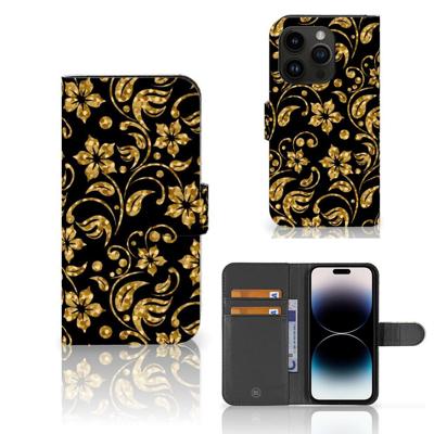 iPhone 15 Pro Hoesje Gouden Bloemen iPhone 15 Pro Hoesje Gouden Bloemen