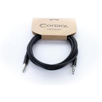 Cordial 14815 Jackplug Audio Aansluitkabel [1x Jackplug male 6,3 mm (stereo) - 1x Jackplug male 6,3 mm (stereo)] 1 m Zwart PVC-mantel, Verdraaid - thumbnail