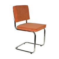 Zuiver Eetkamerstoel 'Ridge' Rib, kleur Oranje - thumbnail