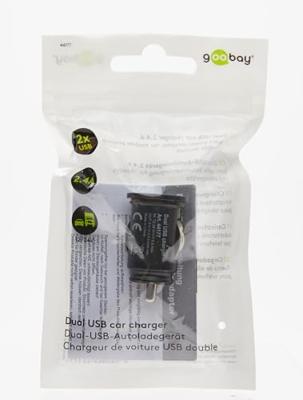 Goobay USB autolader dubbel 12V-24V 2,4A - 9540127