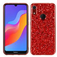Glittery poeder schokbestendig TPU Case voor Huawei Honor Play 8A (rood) - thumbnail