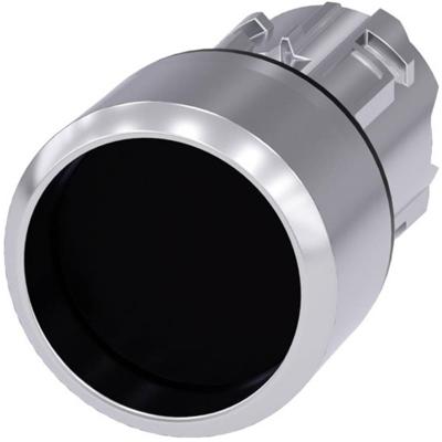 Siemens 3SU10500CB100AA0 3SU1050-0CB10-0AA0 Druktoets Metalen frontring, Hoogglans, Rond Knop Zilver, Zwart 1 stuk(s)
