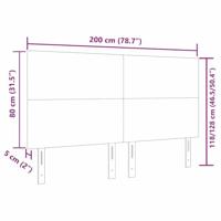 LED Hoofdbord met LED-striplichten Lichtgrijs 200 cm Polyester - thumbnail