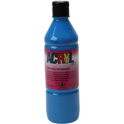 Acryl Verf, primair blauw, 500 ml/ 1 fles
