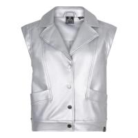 Indian Blue Jeans Meisjes gilet pu - Zilver grijs - thumbnail