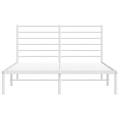 Bedframe met hoofdbord metaal wit 160x200 cm Bedframe met hoofdbord metaal wit 160x200 cm