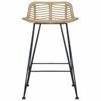 Barstoelen 2 st natuurlijk rattan - thumbnail