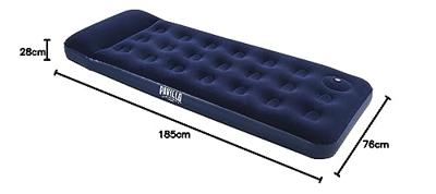 1-persoons luchtbed - 28 cm hoogte - Ingebouwd hoofdkussen - Ingebouwde voetpomp - 185x76x28 cm - Camping bed