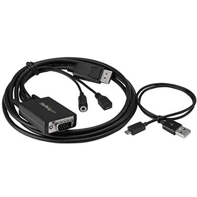 Startech.com 2 m DisplayPort naar VGA kabel met audio - VGA naar DisplayPort converter - DisplayPort kabel VGA - DisplayPort-kabel 2m - DP-naar-VGA-kabel - DisplayPort-kabel - 1920 x 1200