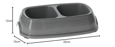 Kunst dubb voerbak 2x200 ml op kleur gesorteerd