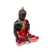 Rood, Zwart & Goud Thaise Boeddha Meditatie - thumbnail